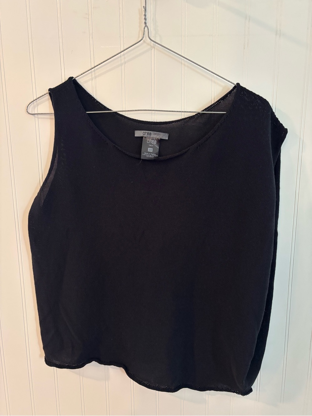 Crea Concept Black Sleeveless Knit Top EU 38